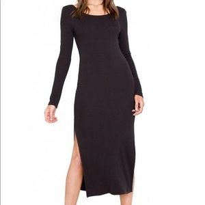Amuse Society Black Slit Dress